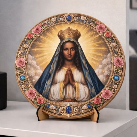 Nossa Senhora Aparecida Medalhão MDF Catolico Sagrado Decorativo