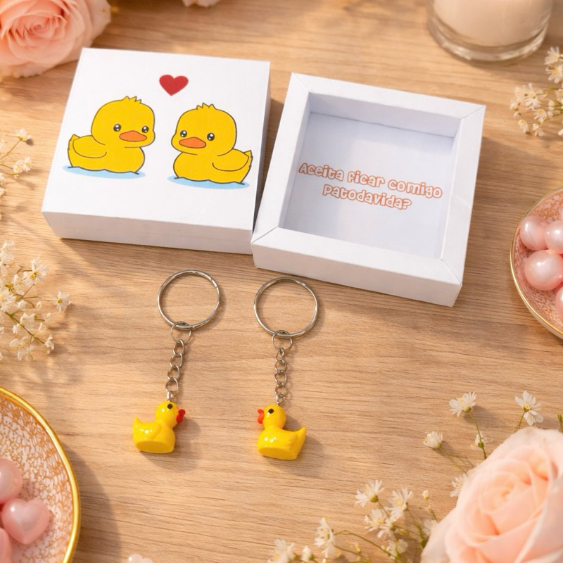 Kit Chaveiro Patodavida Casal Amizade BFF Metadinha Pato em Oferta na Shopee