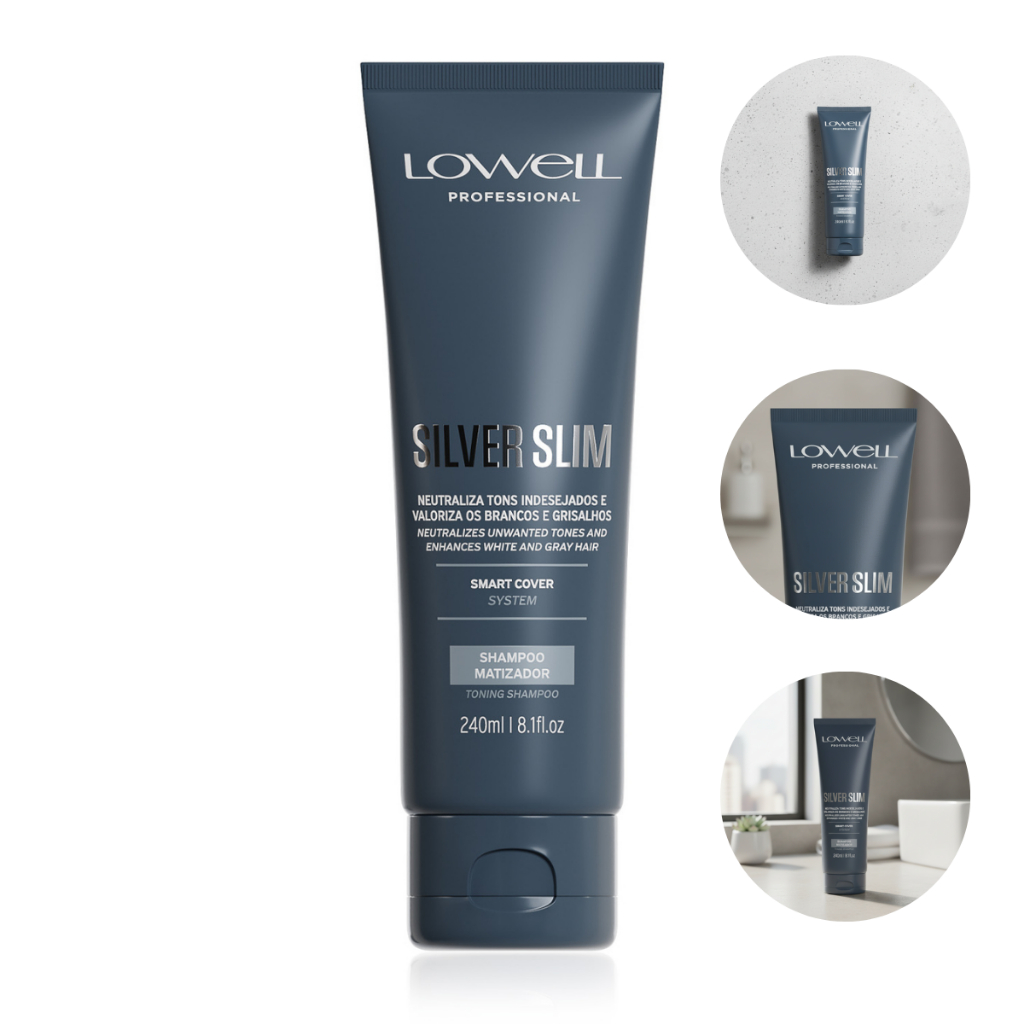 Shampoo Cabelo Grisalhos Lowell Silver Slim 240ml