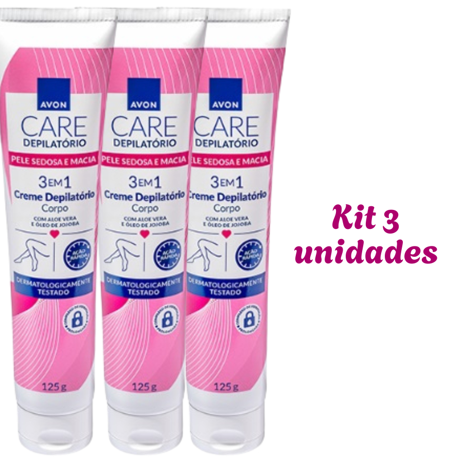 Kit 3 Novo Creme Depilatório Corpo Avon Care (Antigo Skin So Soft) em Oferta na Shopee