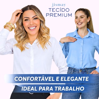 Camisa Social Manga Longa Branca Feminina - Moda com personalidade 2025 em Oferta na Shopee