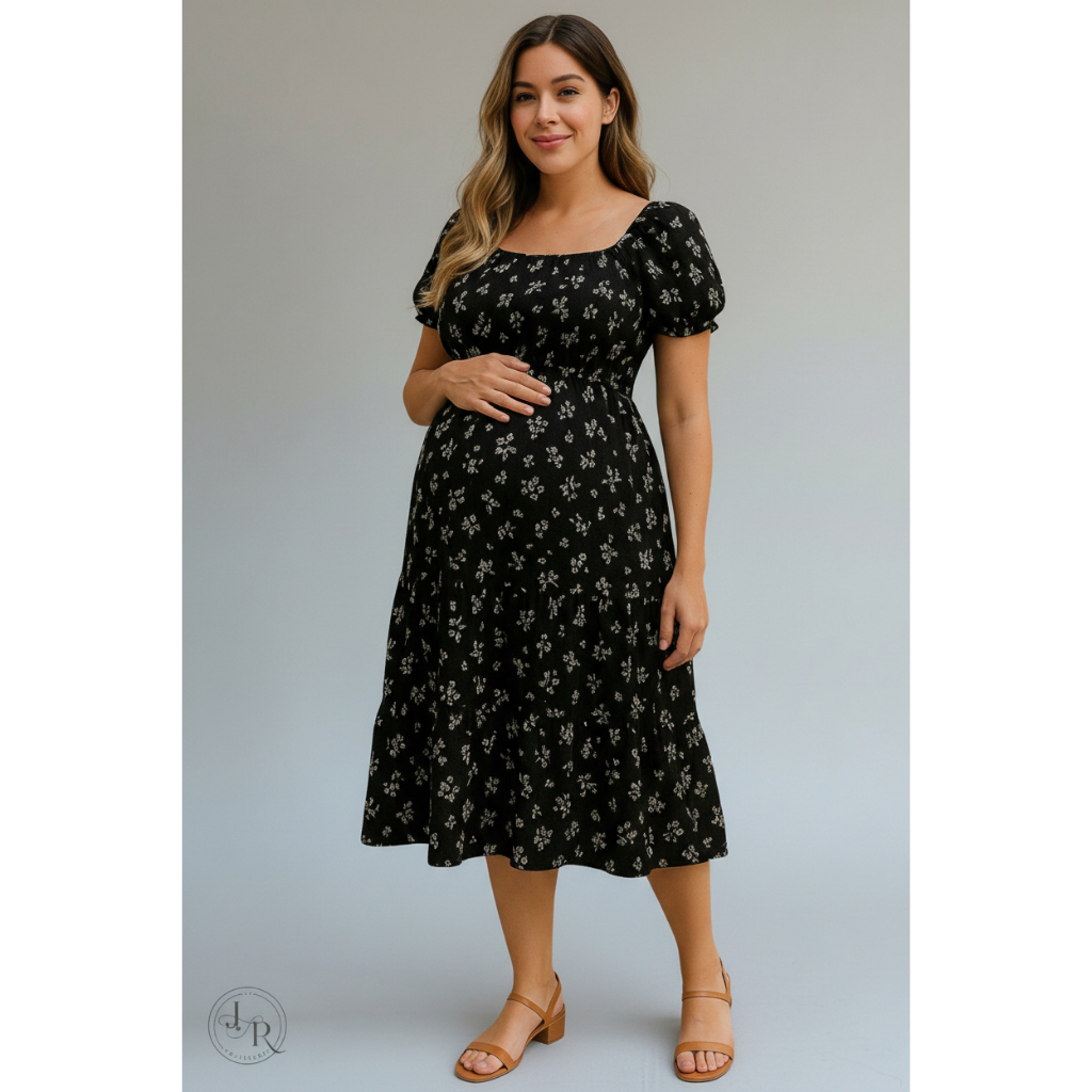 Vestido Feminino Estampado Floral Gestantes Gravidas Romântico Eventos Evangélico Viagem Confortável em Oferta na Shopee