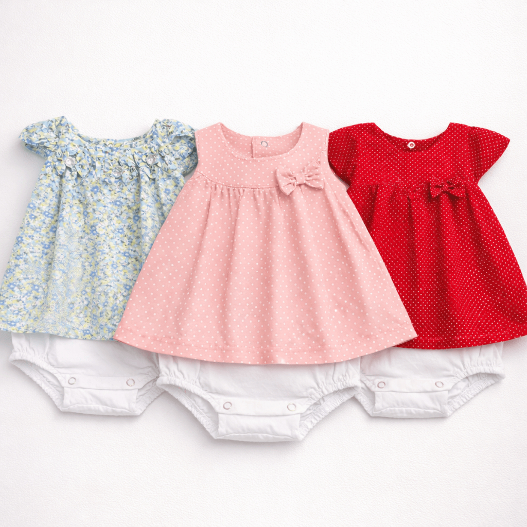 Body Vestido Fresco Algodão 0-9 Meses Elegante Bebê Primavera Verão Menina em Oferta na Shopee