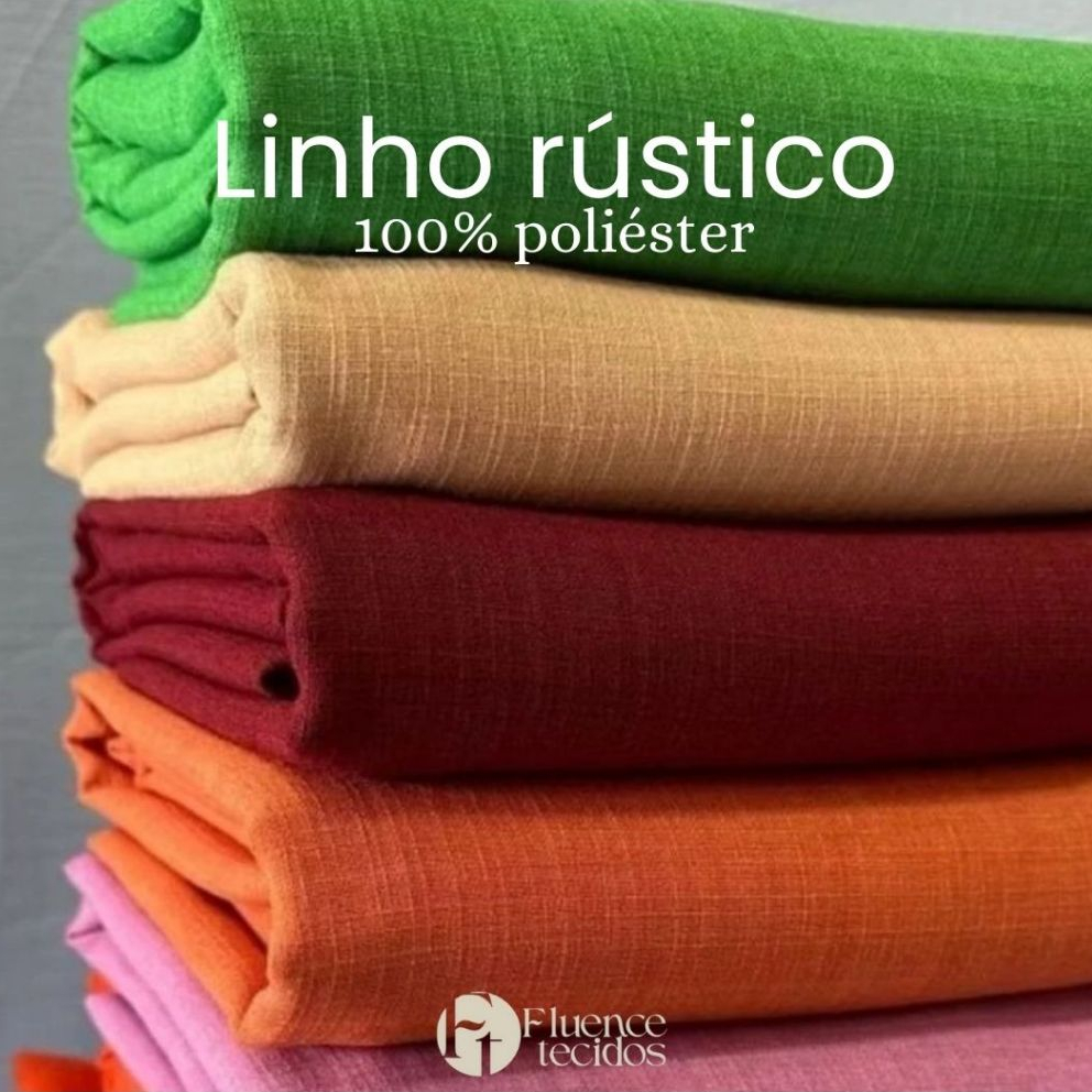 Linho rústico 3m x 1,50m larg 100% poliéster tecido para vestido calça blusa saia conjuntos feminino