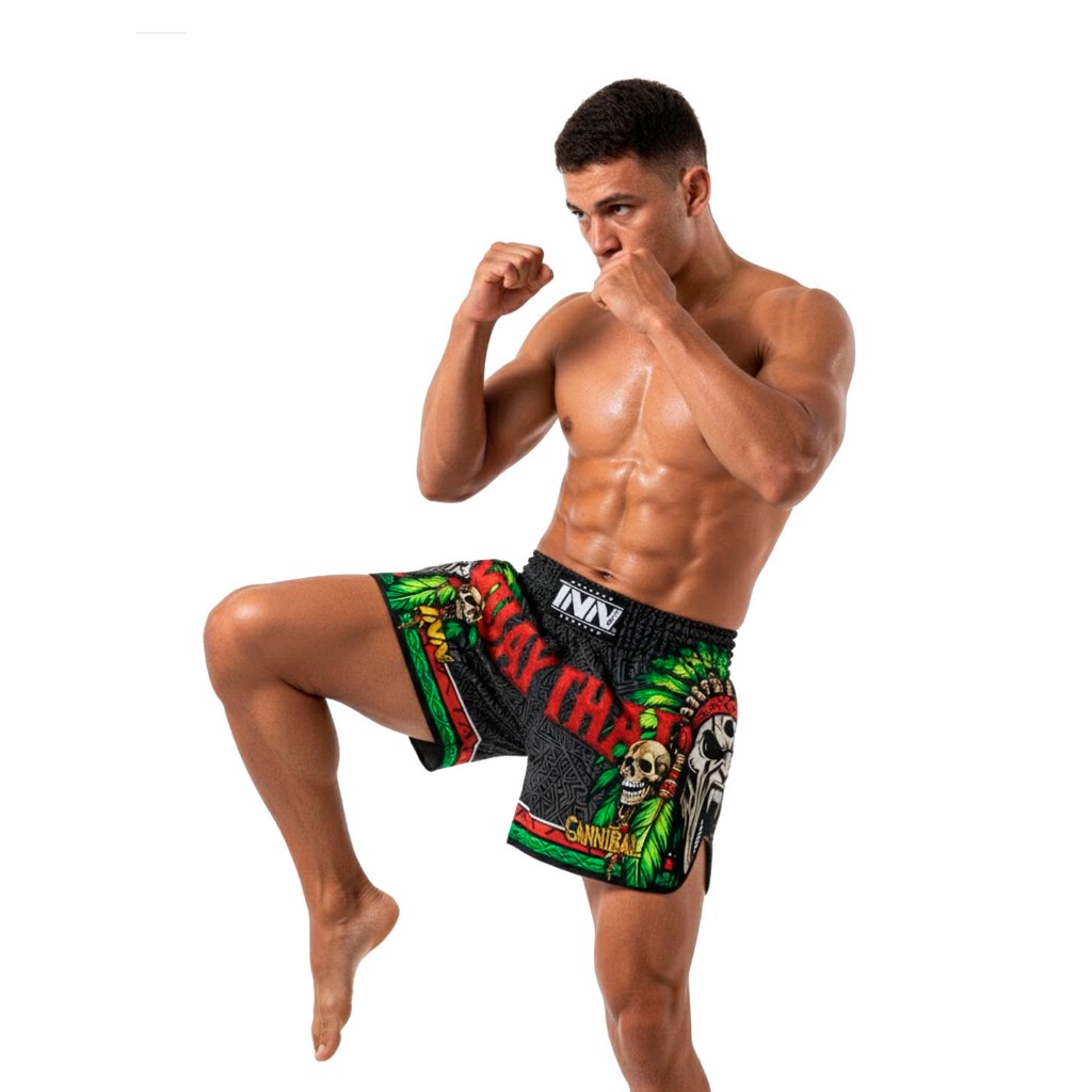 Short Muay Thai Cannibal Calção Bermuda Modelo Tailandês Unissex Cores Inn Fight — imagem 2 de 2
