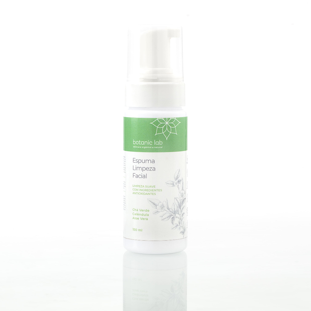Imagem Espuma de Limpeza Facial 150ml Aloe Vera Chá Verde Pele Oleosa Sensível Limpeza Profunda BotanicLab