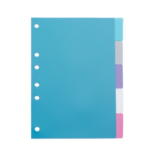 Divisórias para fichário com 5 projeções, furação universal, Colorida, Plascony em Oferta na Shopee