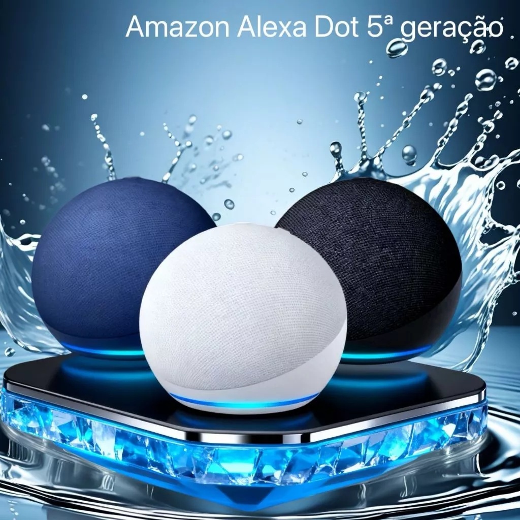 ORIGINAL-Caixa de Som Bluetooth 5W com LED Colorido Portátil Compatível com Alexa Rádio FM e USB
