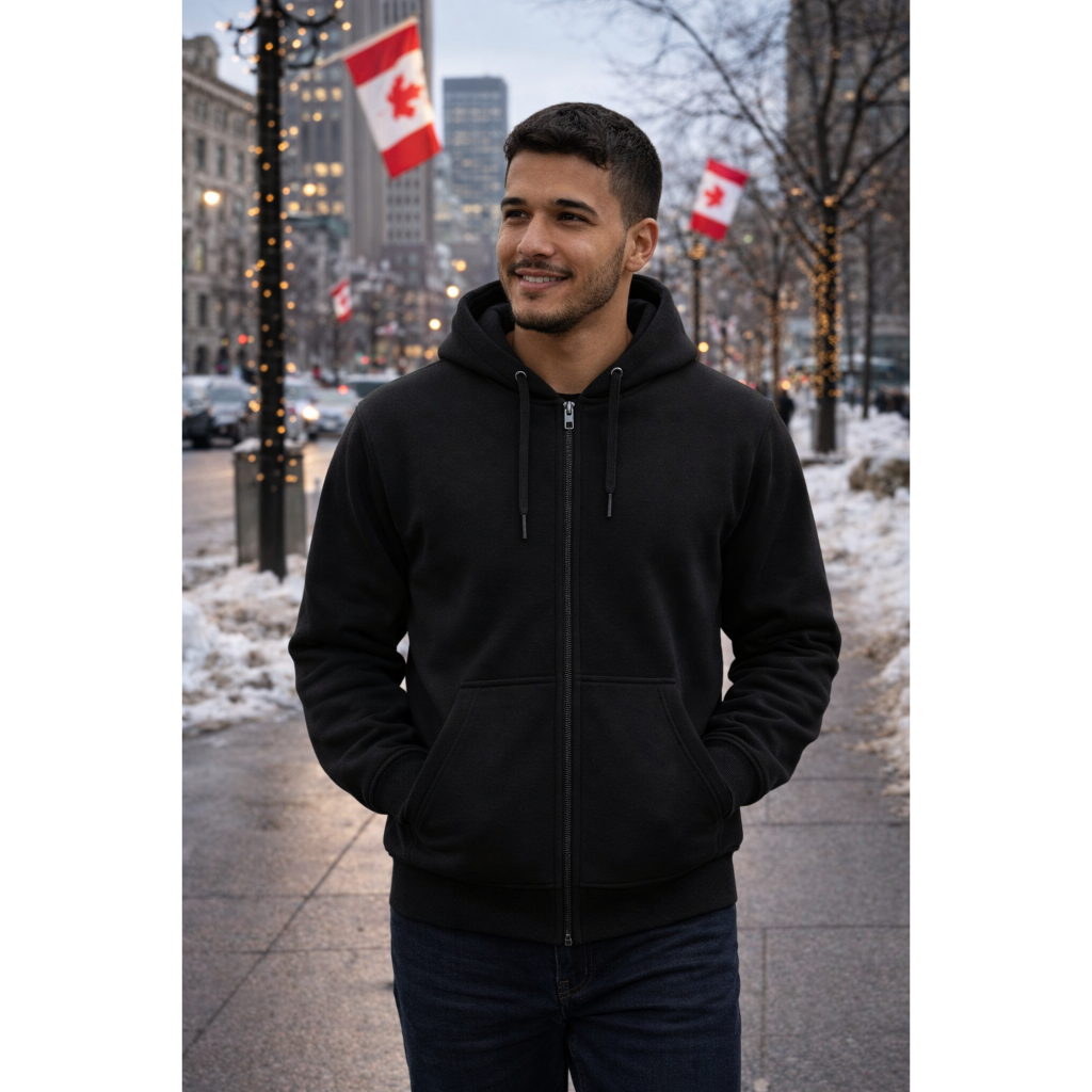 Moletom Masculino E Feminino Ziper Com Bolso Canguru E Capuz Jaqueta-Promoção