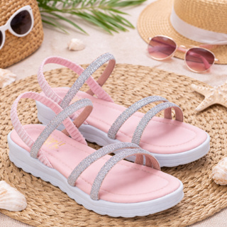 Sandália Rasteira Infantil Menina Tiras com Brilho 20 ao 36 Casual Confortável Volta ás Aulas Lux em Oferta na Shopee