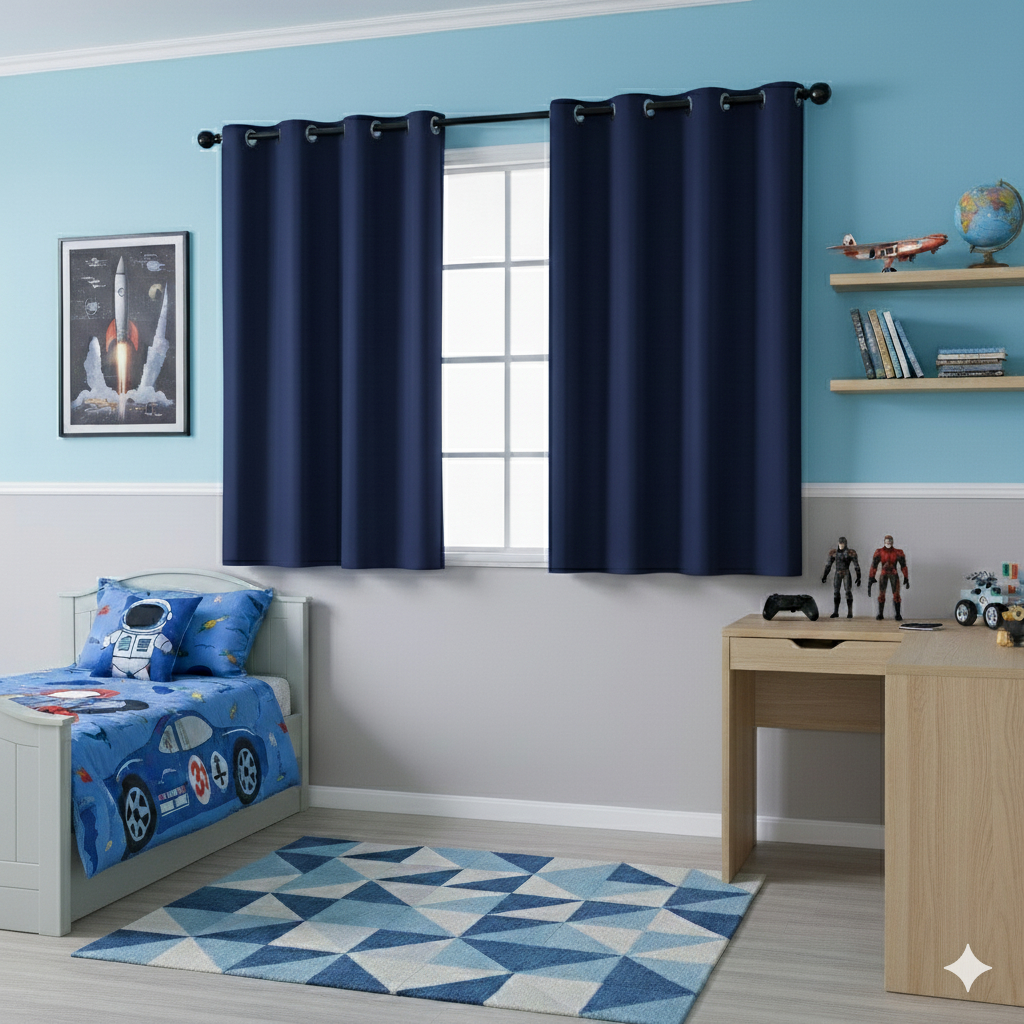 Cortina Duas Partes Blackout 2,20m p/ Varão de 1,50m Infantil