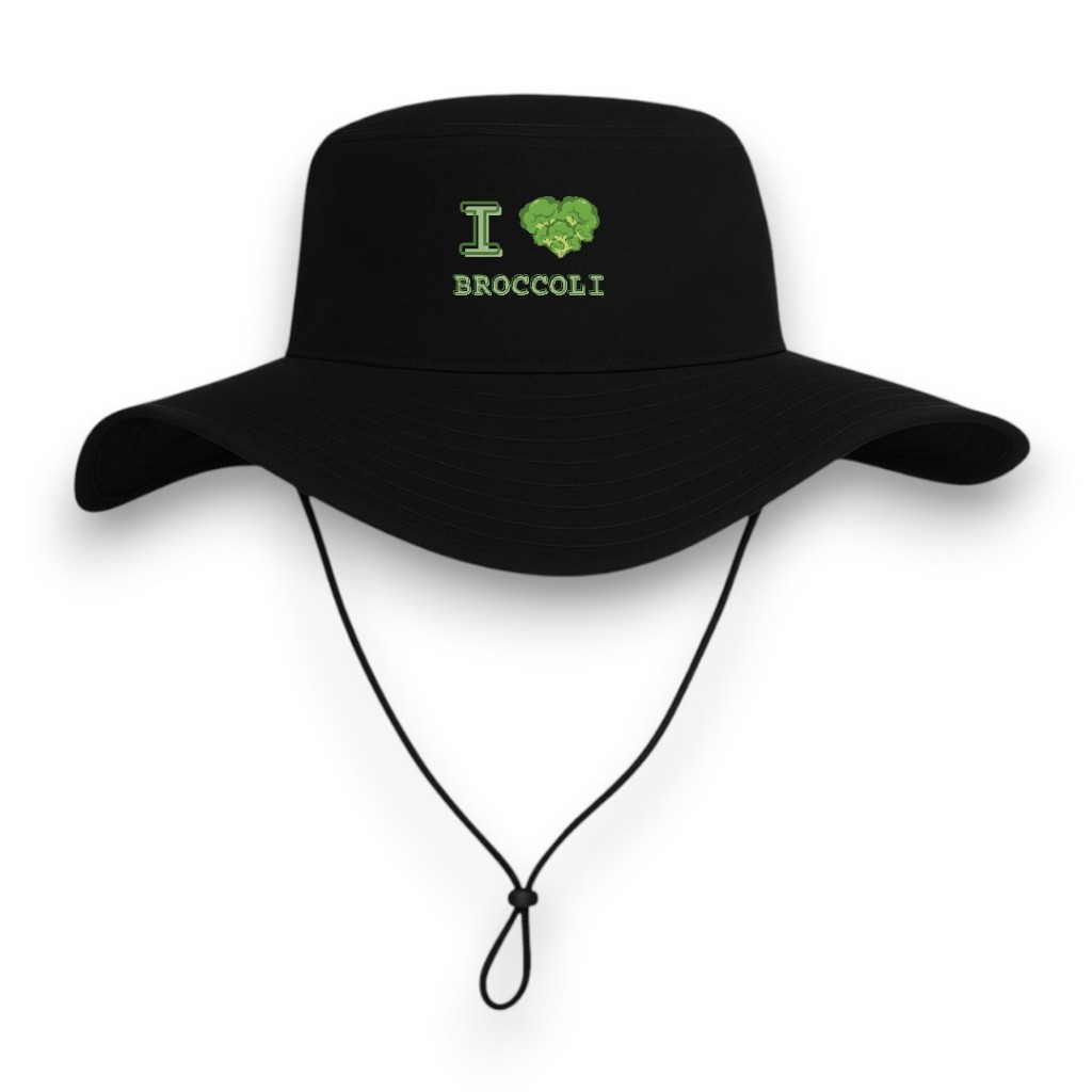 Chapéu Bucket Australiano hat Pescaria Pescar Bone Chapéu boonie hat caçador I love Broccoli