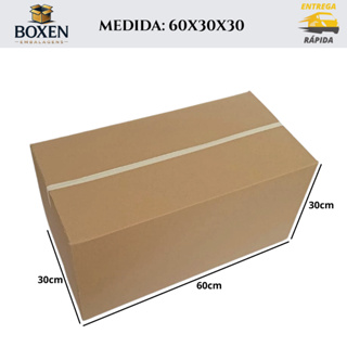 10 Caixas de Papelão Corrugado 60x30x30 - Onda B - Envio, Armazenamento e Mudanças. em Oferta na Shopee