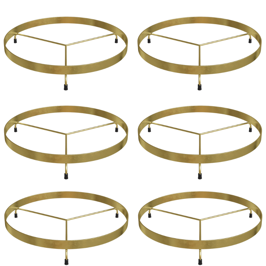 6 Suporte para Vaso de Plantas Dourado de Chão Reforçado Decoração Jardim Casa