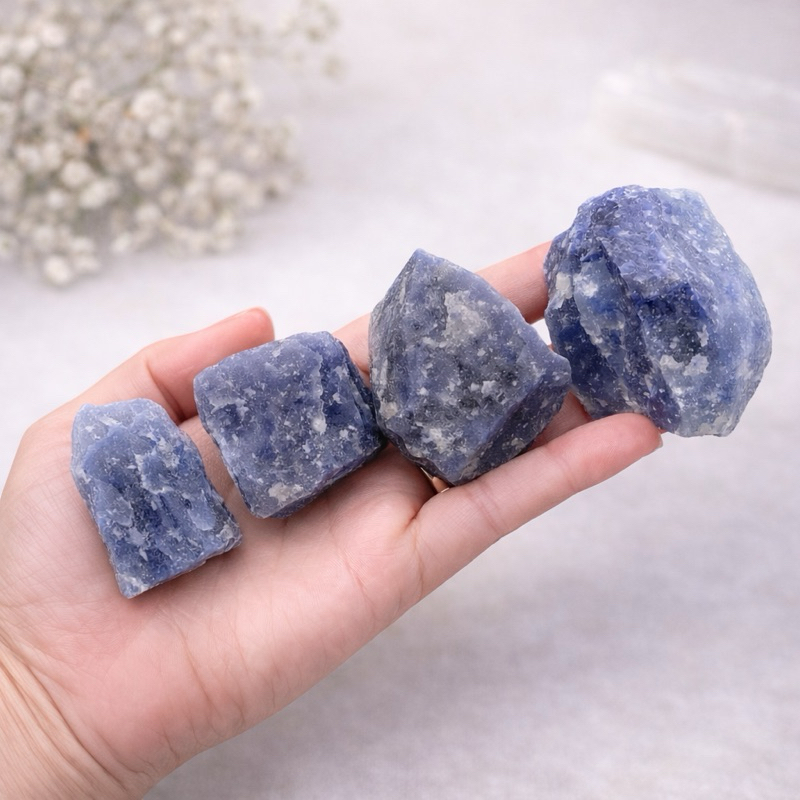 Quartzo Azul Bruto Natural Cristal Pedra Verdadeira