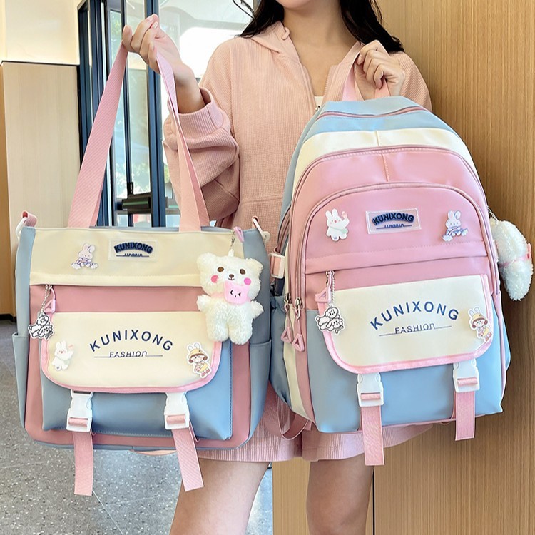 Mochila Escolar Grande Unissex Coreana Bolso Secreto Impermeável Mochila Feminina Grande 9045 em Oferta na Shopee