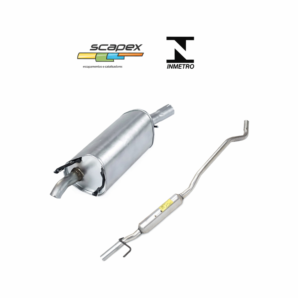 Silencioso Escapamento Traseiro e Intermediario Celta 1.0 1.4 8v Scapex Original Homologado INMETRO em Oferta na Shopee
