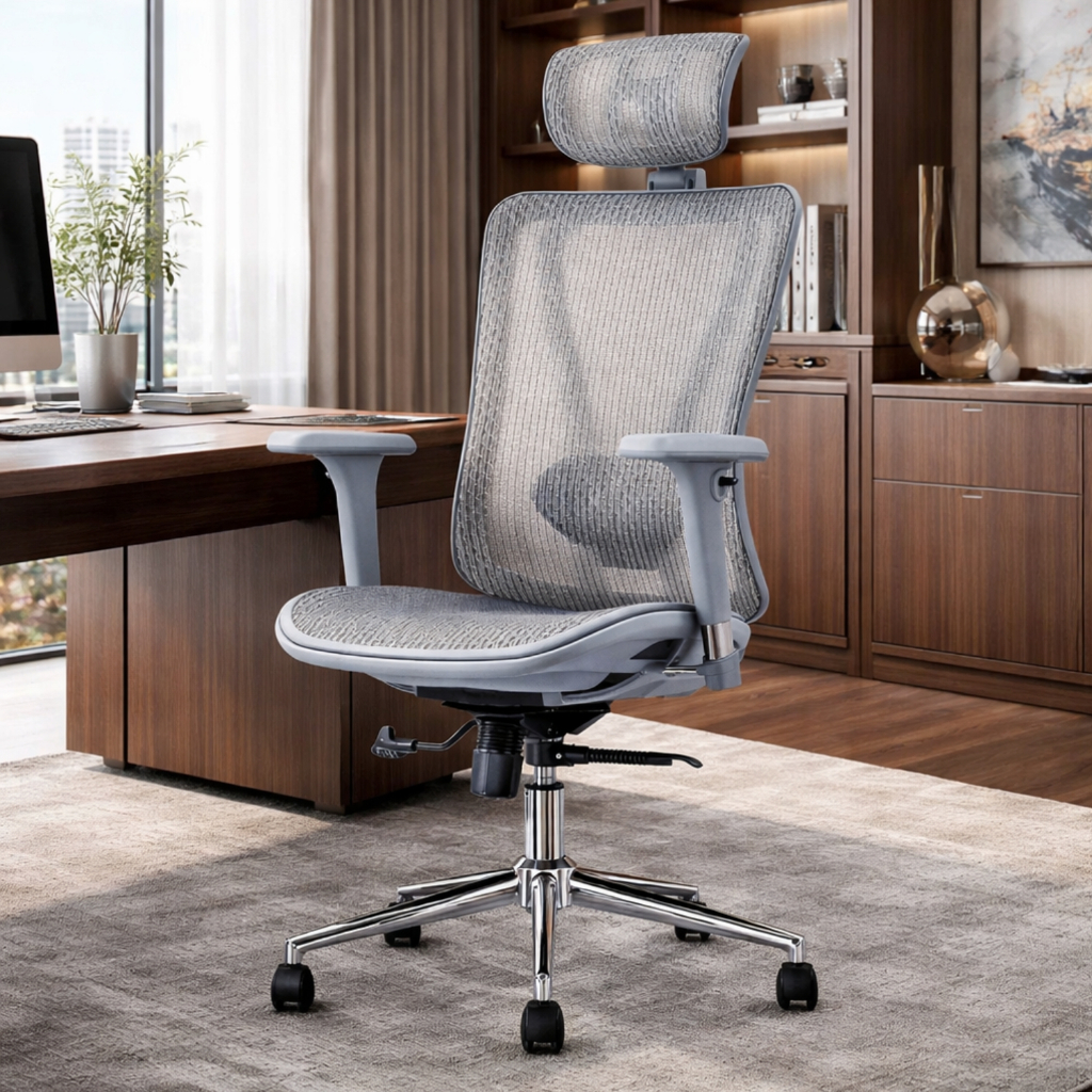 Cadeira de Escritório Executiva Ergonômica Cadeira Mesh Ultra confortável e Postura Ideal Ajustável