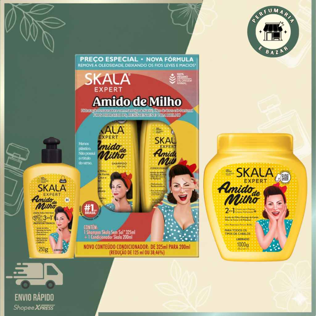 Kits Skala Amido De Milho Com Protetor Térmico - Para Você