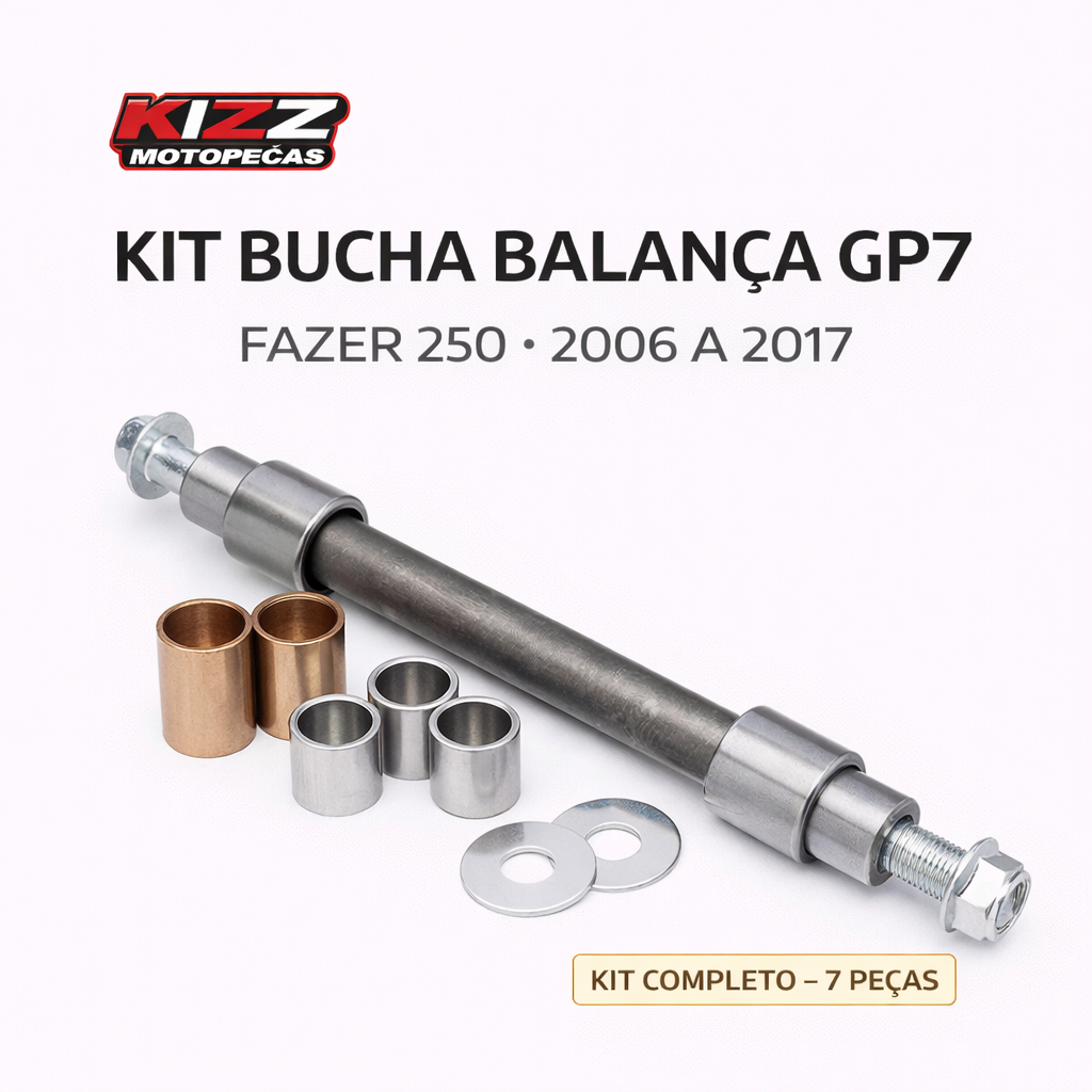 Kit Bucha Balança GP7 Fazer 250 2006 a 2017 Completo 7 Peças Reforçado em Oferta na Shopee