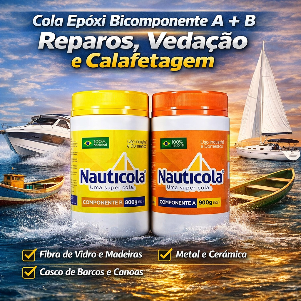 Cola Epóxi Impermeabilizante Alta Resistência Resina Epóxi Bicomponente Nauticola