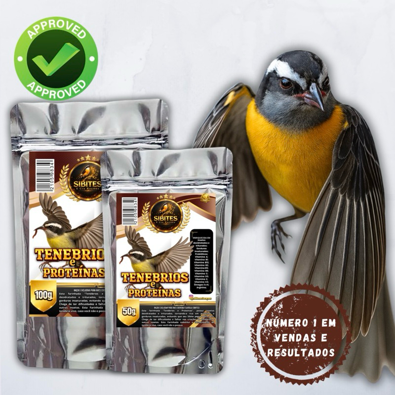 RAÇÃO TENEBRIOS E PROTEÍNAS - (Sibites e Cia Rações ORIGINAL) em Oferta na Shopee