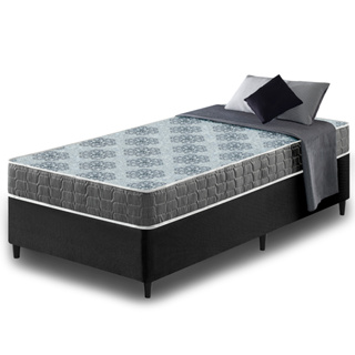 Cama Box Solteiro Preta + Colchão Washington Espuma D23 Liso 88x188x51cm em Oferta na Shopee