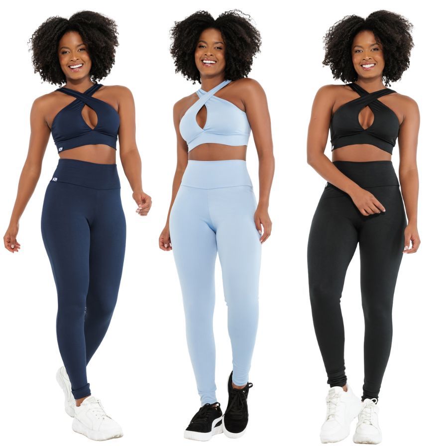 Promoção Conjunto Fitness Basico Academia Feminino com forro bojo AQN SPORT em Oferta na Shopee