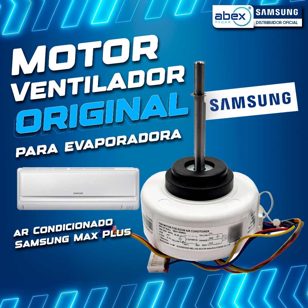 Motor Ventilador Da Condensadora Para Ar Condicionado Samsung AR12TSHZDWK DB31-00696B 220v Original