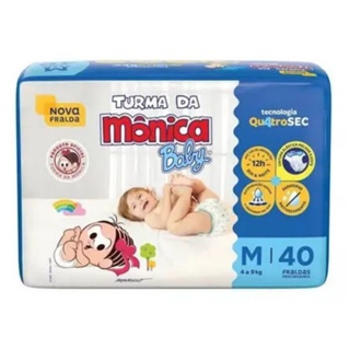 Fraldas Descartaveis Turma da Mônica Baby M (4 a 9 kg) 40 Fraldas em Oferta na Shopee
