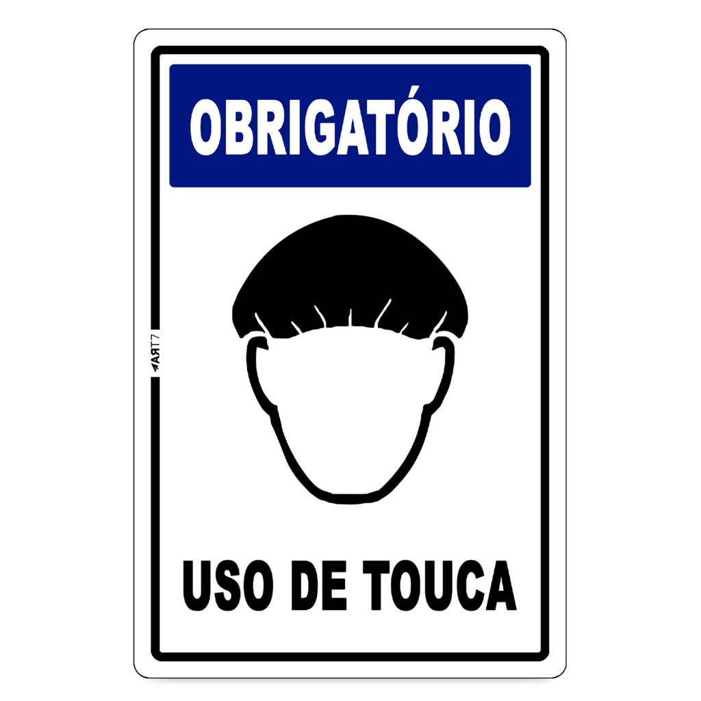 Placa Atenção Obrigatório Uso De Touca Restaurante Cozinha Industrial Sinalização Informativa