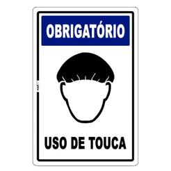 Placa Atenção Obrigatório Uso De Touca Restaurante Cozinha Industrial Sinalização Informativa