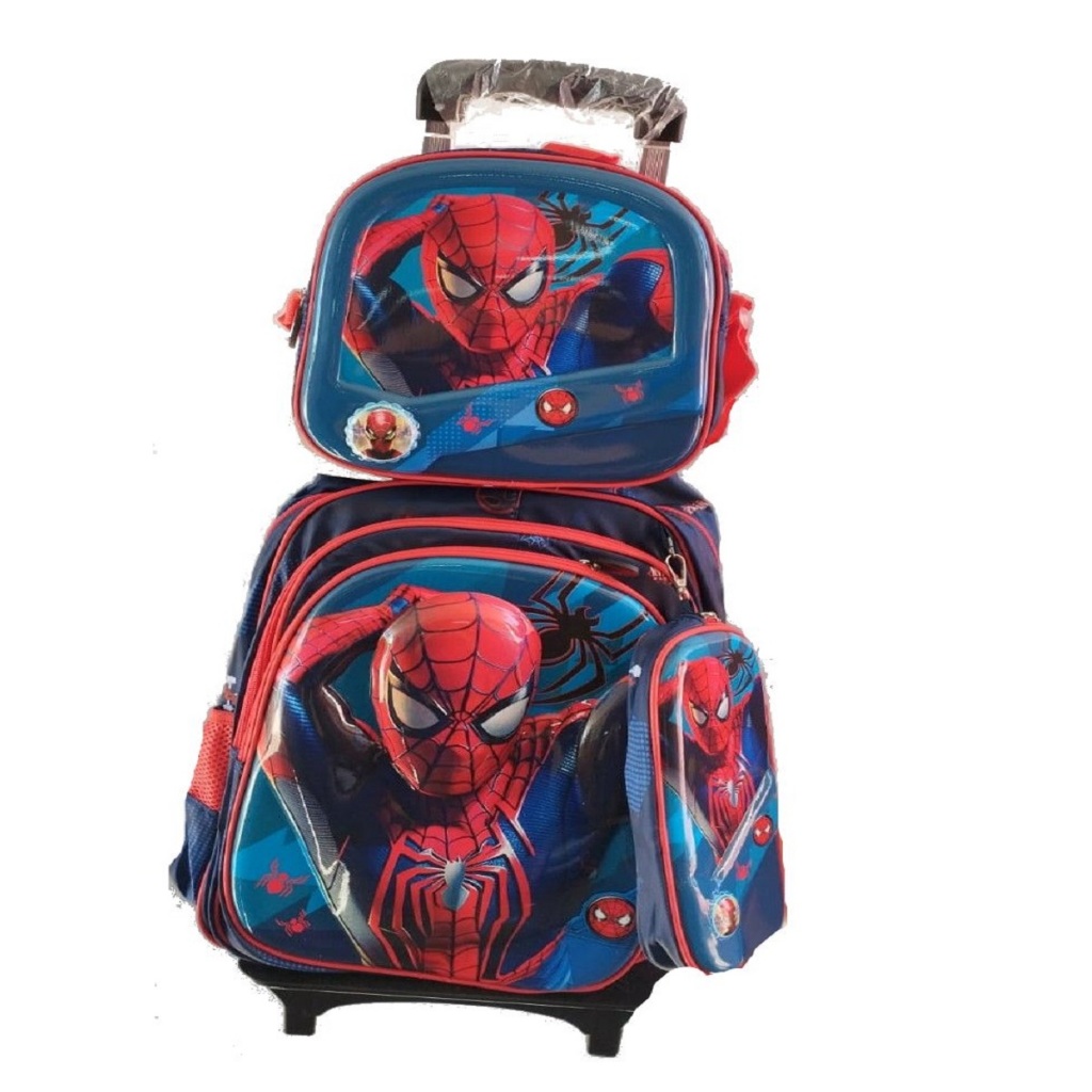 KIT MOCHILA DE RODINHA HOMEM ARANHA 43C JW09076