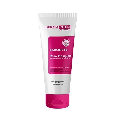 Sabonete Facial Ultra Hidratante Rosa Mosqueta Dermachem 100ml em Oferta na Shopee