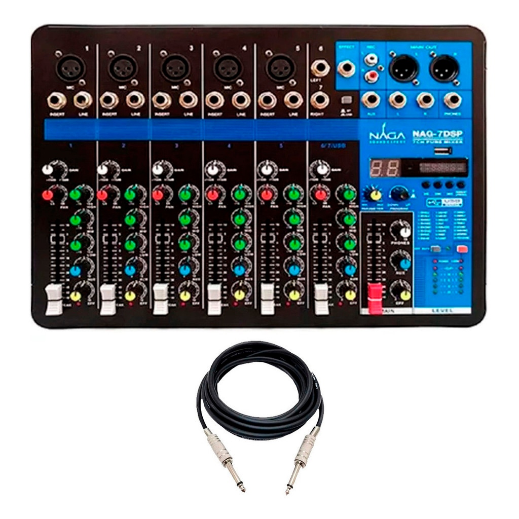 Mesa De Som 7 Canais Bluetooth Usb Mxt Nag 7dsp em Oferta na Shopee