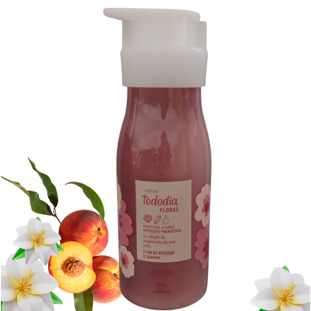 Creme Hidratante Corporal Flores  Flor de Pêssego e Jasmim Tododia Natura 400ml