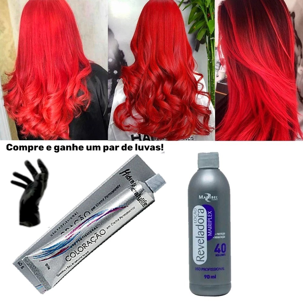 Kit Red 01 Tinta Red e 01 Ox 40 Vol. 90ml Mairibel/Hidraty