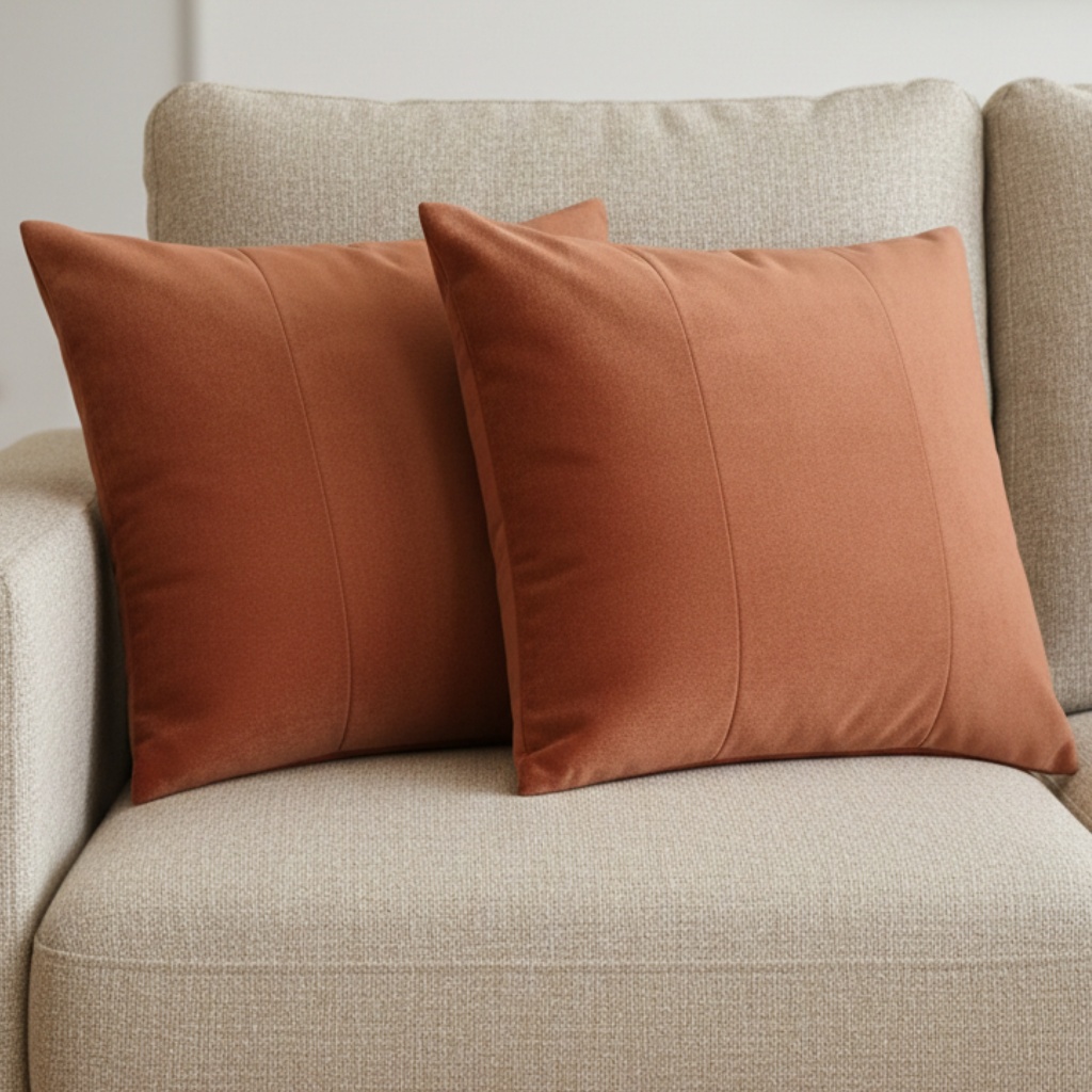 Kit 2 Capas De Almofada Terracota Zíper Sala Quarto Escritório Antialérgico Lavável Envio Imediato em Oferta na Shopee