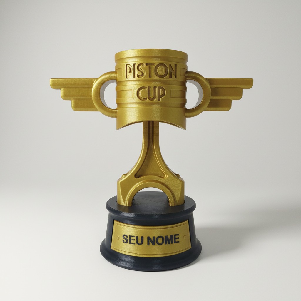 Troféu Copa Pistão Personalizado Filme Carros Namorados