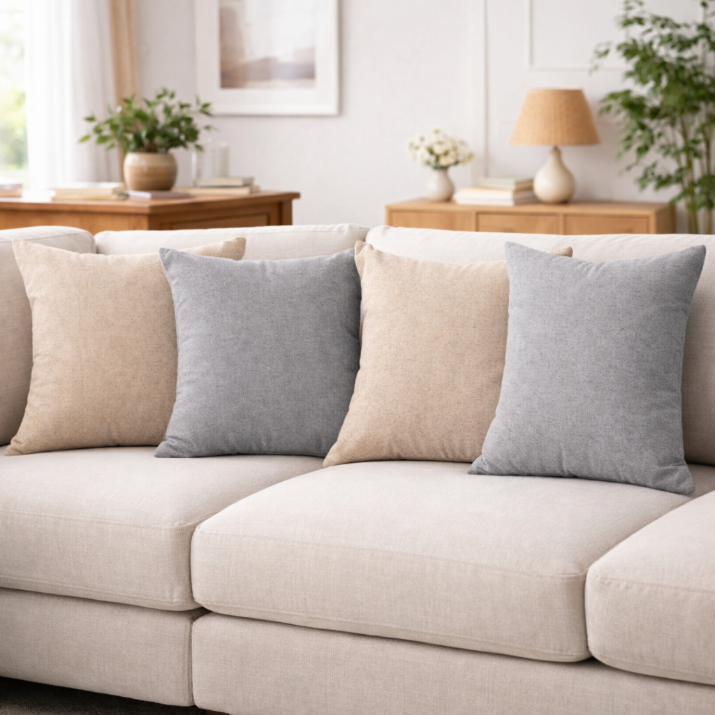 Kit Capa Almofada Grande Suede Texturizado Macio Sala Quarto Decoração Cama Posta 60x60