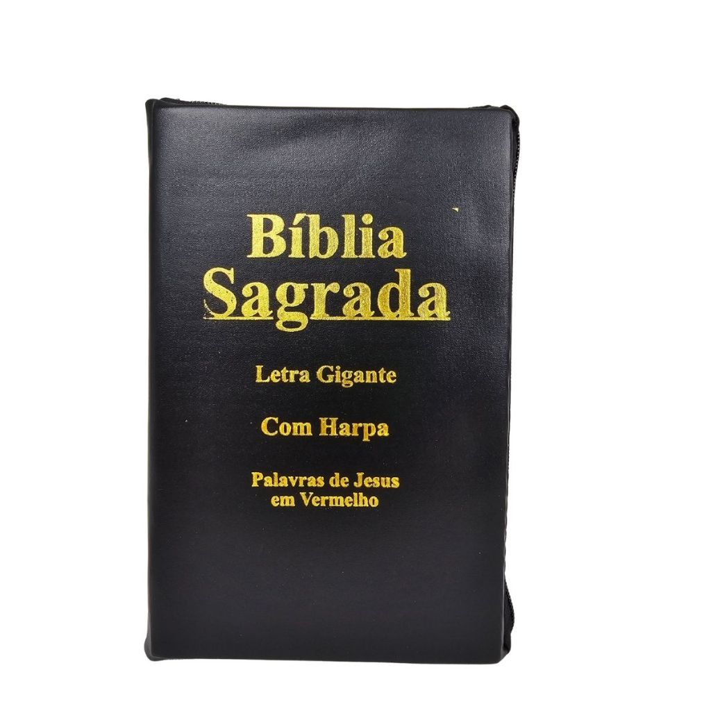 Bíblia Sagrada Letra Gigante - ziper - Preta - C/ Harpa Cristã em Oferta na Shopee