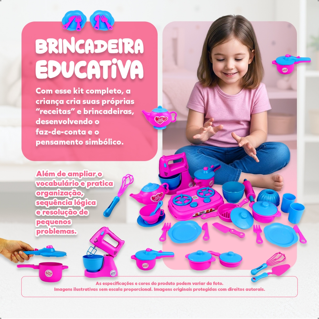 Kit coleção Brinquedos de casinha Cozinha Infantil Comidinha Eletrodomesticos Menina Menino