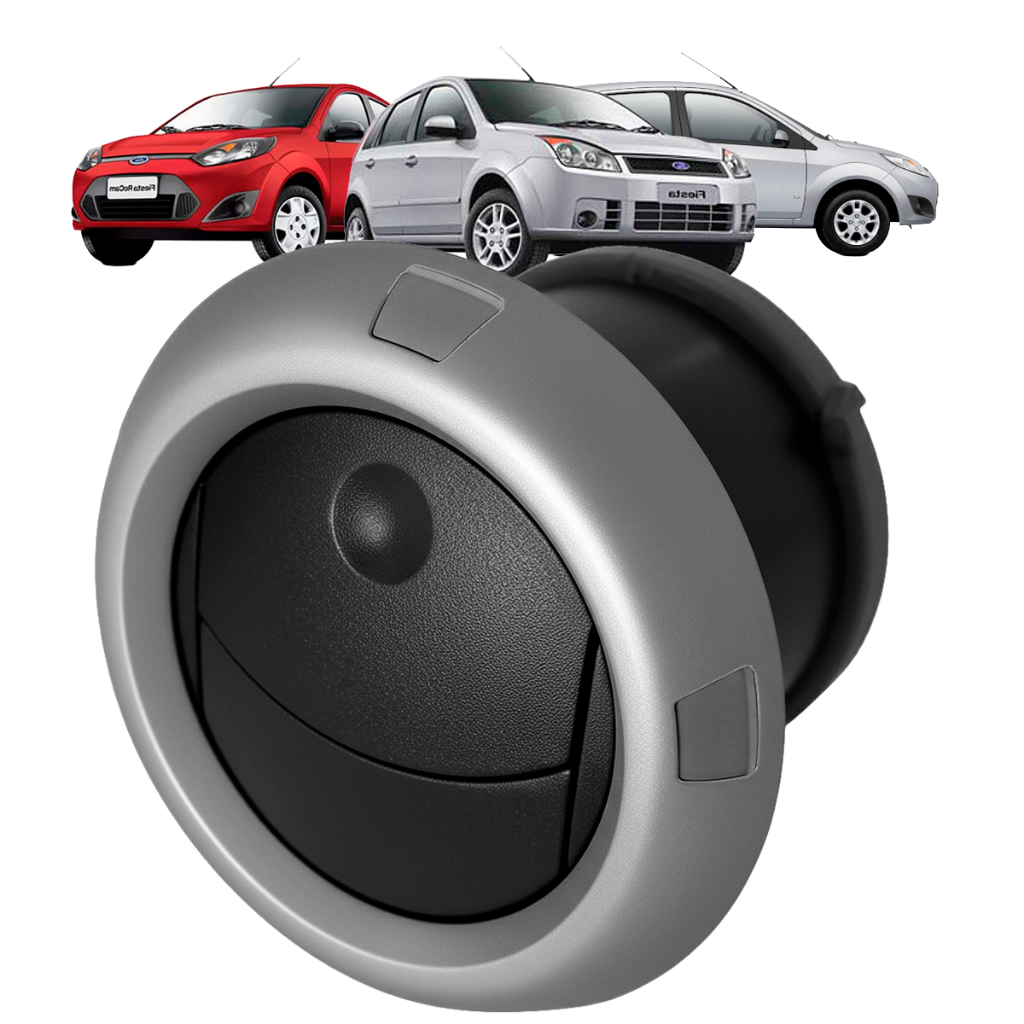 Difusor Saida De Ar Ford Fiesta Hatch e Fiesta Sedan Anos 2008 2009 2010 2011 2012 2013 2014 Cor Preto com Borda Prata