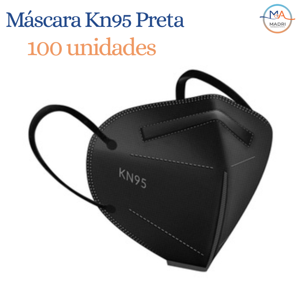 Kit 100 Máscaras Preta Kn95 Proteção Respiratória Pff2 Preta 5 Camadas em Oferta na Shopee