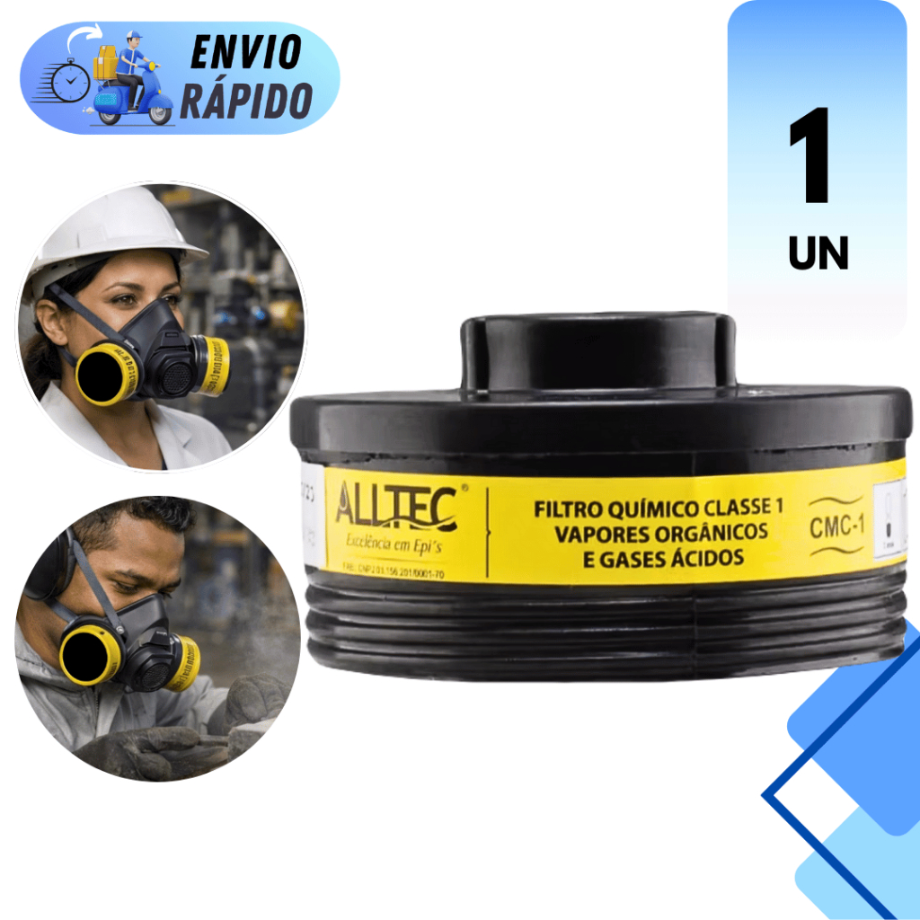 CARTUCHO FILTRO QUIMICO VO+GA PARA MASCARAS RESPIRADORES ALLTEC RESINA EPOXI OFICINA INDUSTRIA