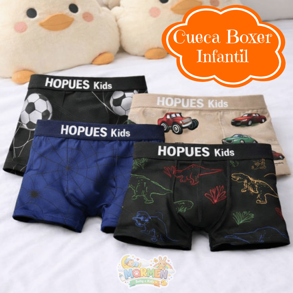 Kit 3/5/7/10 Cuecas Boxer Infantil Masculina Estampada Microfibra Elástica