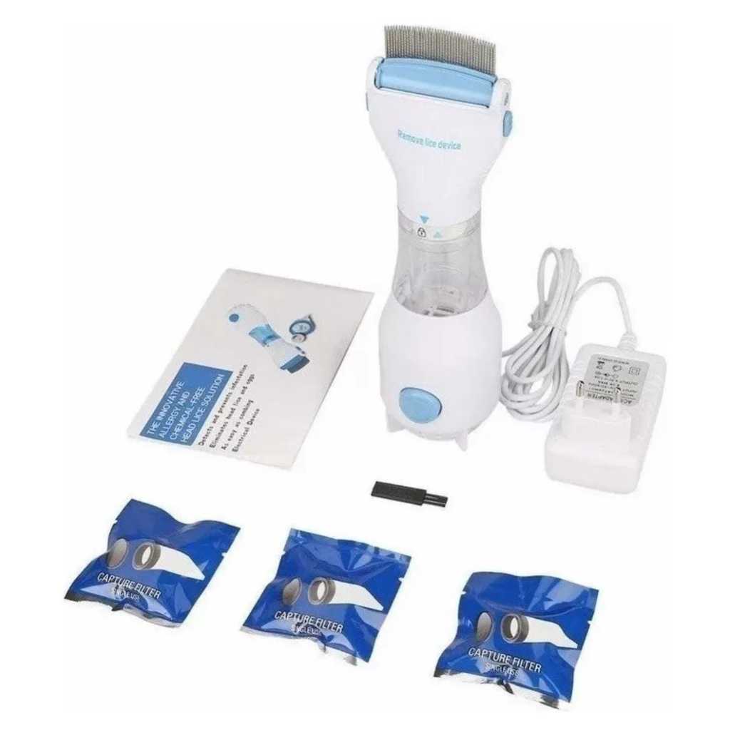 Pente Elétrico Removedor de Piolhos e Líquens com Filtros Reutilizáveis em Oferta na Shopee