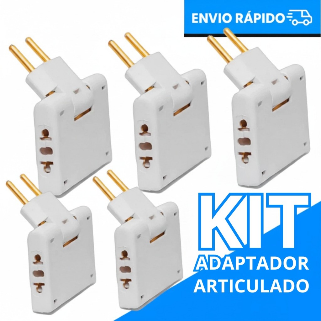 Adaptador Elétrico Articulado 3 Saídas 10A – Gire e Use em Qualquer Lugar em Oferta na Shopee