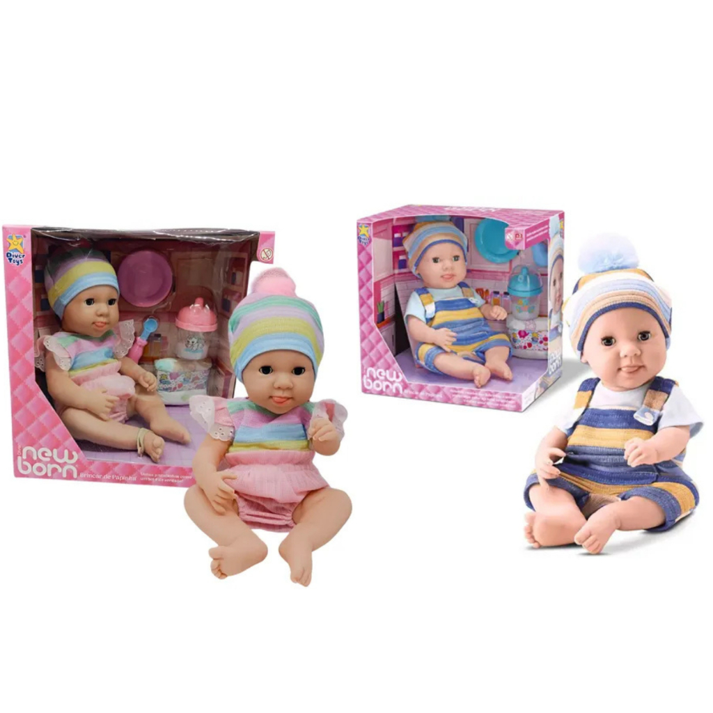 Bebe Reborn Boneca ou Boneco Menina ou Menino Mamadeira Fralda Colher Prato Vinil Macio Cheiroso Abre Fecha Os Olhos