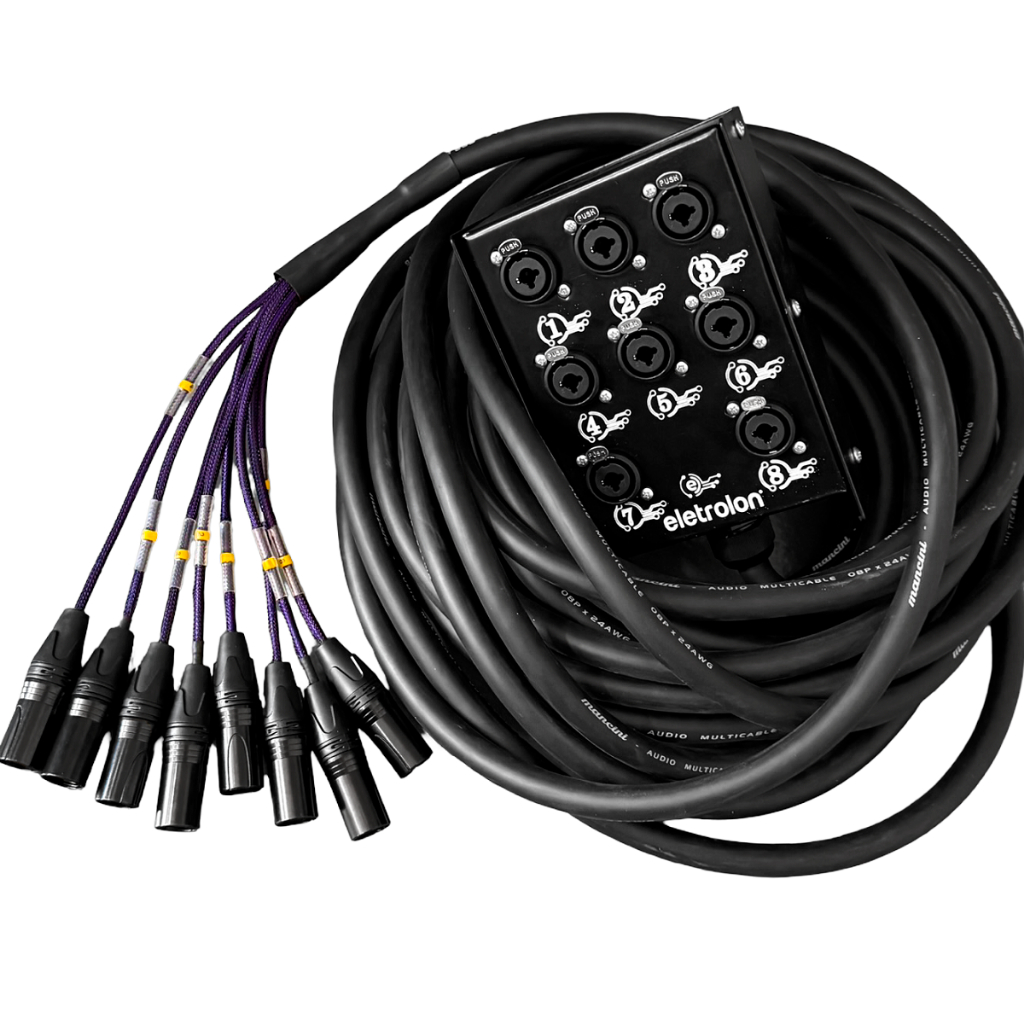 Medusa 8 Vias Multicabos Conector Combo Para Equipamento De Som Bateria Eventos Estudios Audio Profissional Eletrolon